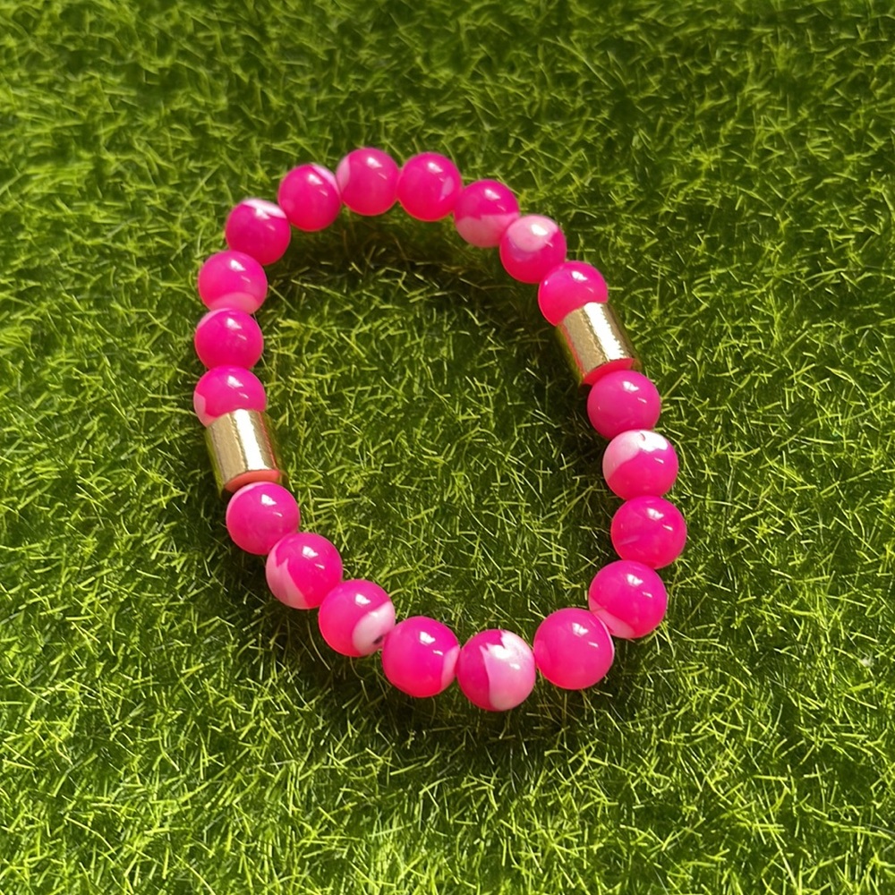 Barbiecore Pink Beaded Bracelet
